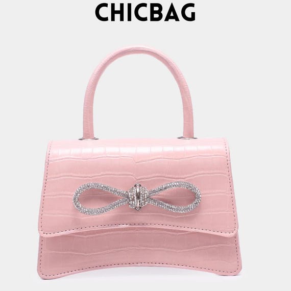 Stylish Pink Bow Handbag for Coquette Fashion | TikTok Elegant Pink Bow Handbag display picture 1