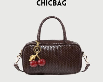 Vintage Woven Handbag for Women – Retro Square Shoulder Bag