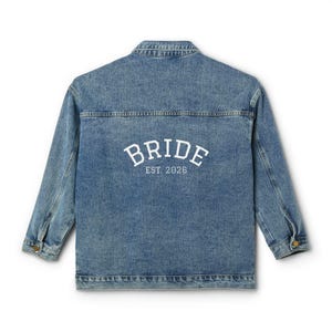 Bridal Denim Jacket for Women, Vintage Wedding Jacket, Bride Gift, Bridal Shower Outfit, Girl&#39;s Night Out, Bachelorette