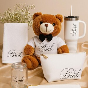 Teddy Bear Bride Plush, Adorable Gift for Weddings, Bridal Showers, Engagements, Keepsake for Newlyweds, Cute Decor, Bachelorette