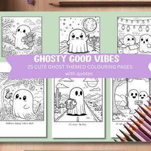 Halloween Malbuch, Geister Malseiten, Ausmalseiten für Erwachsene, gruselige Spaß & entspannende Designs für jedes Alter, Erwachsene Basteln