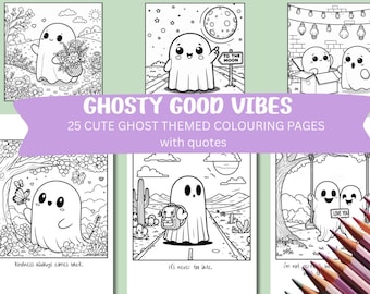 Ghost Colouring Book: Cute Spooky Halloween Pages, Bold Fall Art for Adults and kids