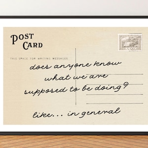 Postcard Print, Vintage Wall Art, Quote Print, Living Room Wall Art, Trendy Horizontal Print, Retro Decor, Modern Decor, Bedroom Wall Print