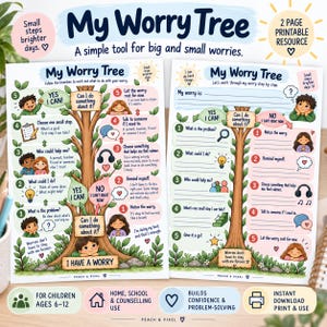 Worry Tree for Kids | Anxiety Coping Skills Worksheet | Worry Management & Emotional Regulation | School Counseling Printable