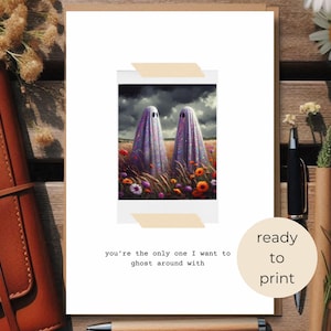 You&#39;re The Only One Ghost Card, Anniversary Card, Halloween Gift, Alternative Card, Valentines Day Card, Birthday Card, Ghost Card