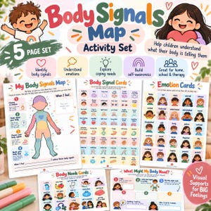 Kids Body Signals Map, Interoception Activities, Emotion Regulation Worksheet, Body Sensations, Therapy Resources, SEL Feelings Check In