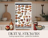 Digital Stickers, Boho Digital Stickers, GoodNotes Stickers, PNG Stickers, Cooking Stickers, iPad Stickers, Stickers, Aesthetic Stickers