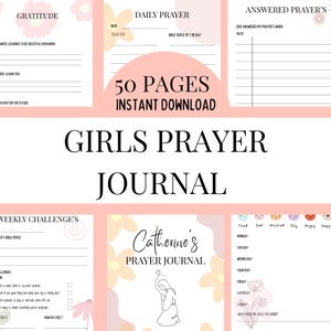Prayer Journal for Girls, Printable Kids Journal, Christian Gratitude Journal, Editable Canva Devotional for Girls, Editable Faith Journal