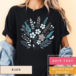Spring Floral Shirt, Comfort Color Shirt, Gifts for Her, Flower Shirt, Florist Gift, Gift for Bestie, Girls Flower Shirt