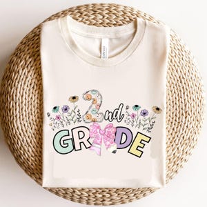 Floral Second Grade Teacher Shirt: Comfort Colors Back to School Tee