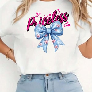 Comfort Colors® Priceless Coquettful Bow Shirt, Bow Shirt Coquett, Bows Shirt, Black Bow Shirt, Retro T-Shirt