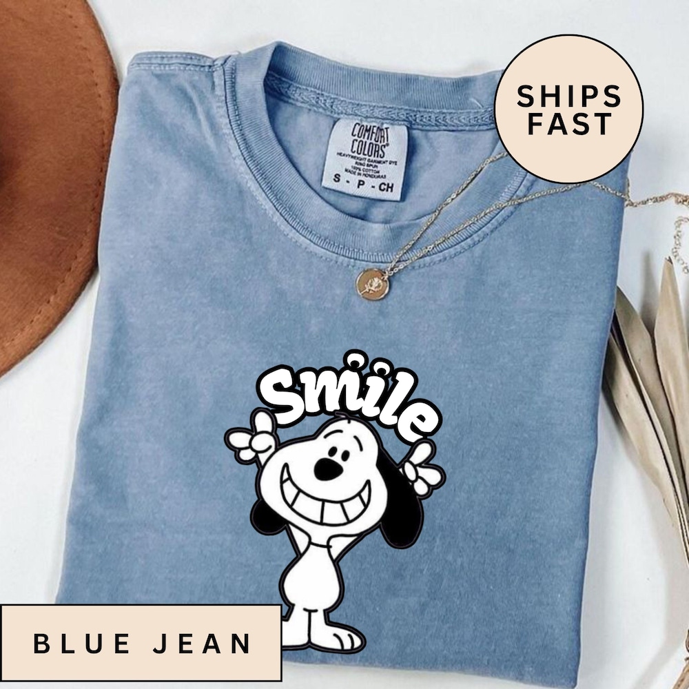 Smile Snoopy Shirt | Cute Peanuts Shirt L Snoopy T-Shirt | | Comfort Colors Shirt | Funny Snoopy Tee | Snoopy Shirt Women Bespoketshirt Collections