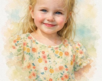 Personalized Watercolor Portrait from Photo – Family, Baby & Couple Painting, Custom Art