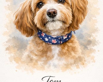 Mini Custom Pet Portrait  Watercolor  Dog Portraits from Photos  Pet Painting Custom Tiny Paintings, Miniature (Digital Download)