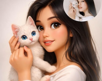 Custom 3D Cartoon Portrait from Photo valentines day gift