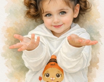 Custom Watercolor Portrait from Photo | Personalized Family & Baby Painting | Couple Portrait Illustration