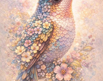 12 Kolibri Aquarell Drucke, Vintage botanische Vogel Kunst (Digitaler Download)