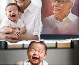 Benutzerdefinierte Portrait | Realistische Foto Merge (Digitaler Download)