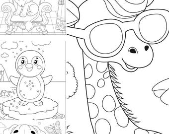 Baby Tier Malbuch – 110 einfache Kawaii-Seiten für Kinder