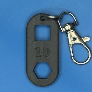 10mm Socket and Wrench Keychain