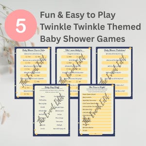 Twinkle Twinkle Little Star Baby Shower Games - Celestial Star Theme - Printable Gender Neutral Baby Games