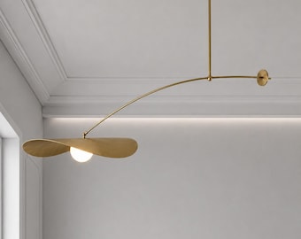 Modern Nordic Pendant Light Adjustable Swing Arm Chandelier Luxury Brass Ceiling Light Kitchen Island