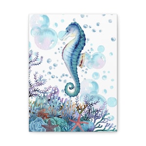 Seahorse Art Print, Nautical Decor, Ocean Wall Art, Coastal Home Decor, Underwater Illustration, Perfect Gift for Marine Lovers