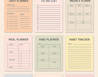 Printable Daily Planner - Minimalist Aesthetic PDF - Instant Download - A4 and US Letter