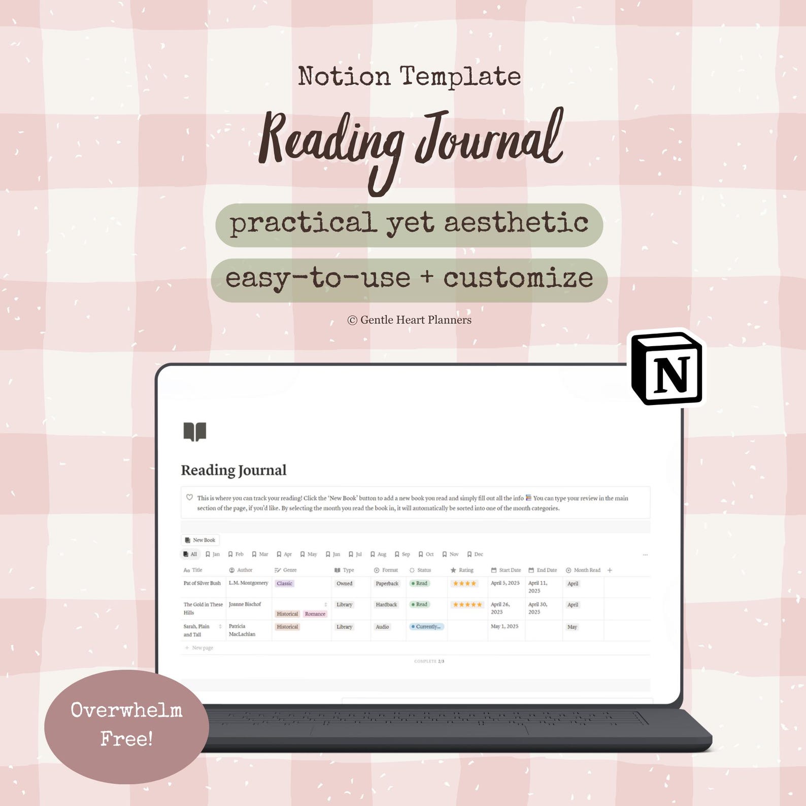Notion Reading Journal Template Book Journal Reading Tracker