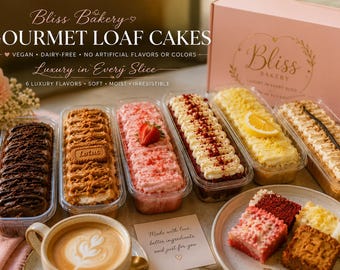 Gourmet Vegan Loaf Cakes | Strawberry, Lemon, Cookie Butter, Chocolate Bliss Desserts