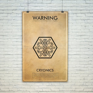 Vintage Fringe Science Warning Poster // Cryonics Inspired Wall Art for the Budding Mad Scientist