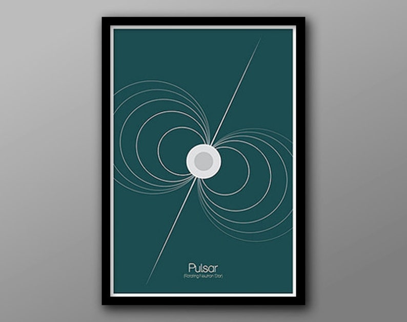Pulsar Astronomy and Space Inspired Cosmic Phenomenon Series Minimalist Stellar Icon Poster