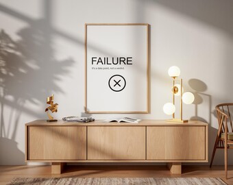 Minimalist Failure Data Point Poster | Nerd Motivation Office Wall Art (Archival Print)