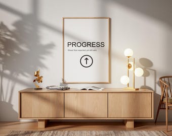 Minimalist Progress Print | Motivational Office Wall Art (Archival Paper)