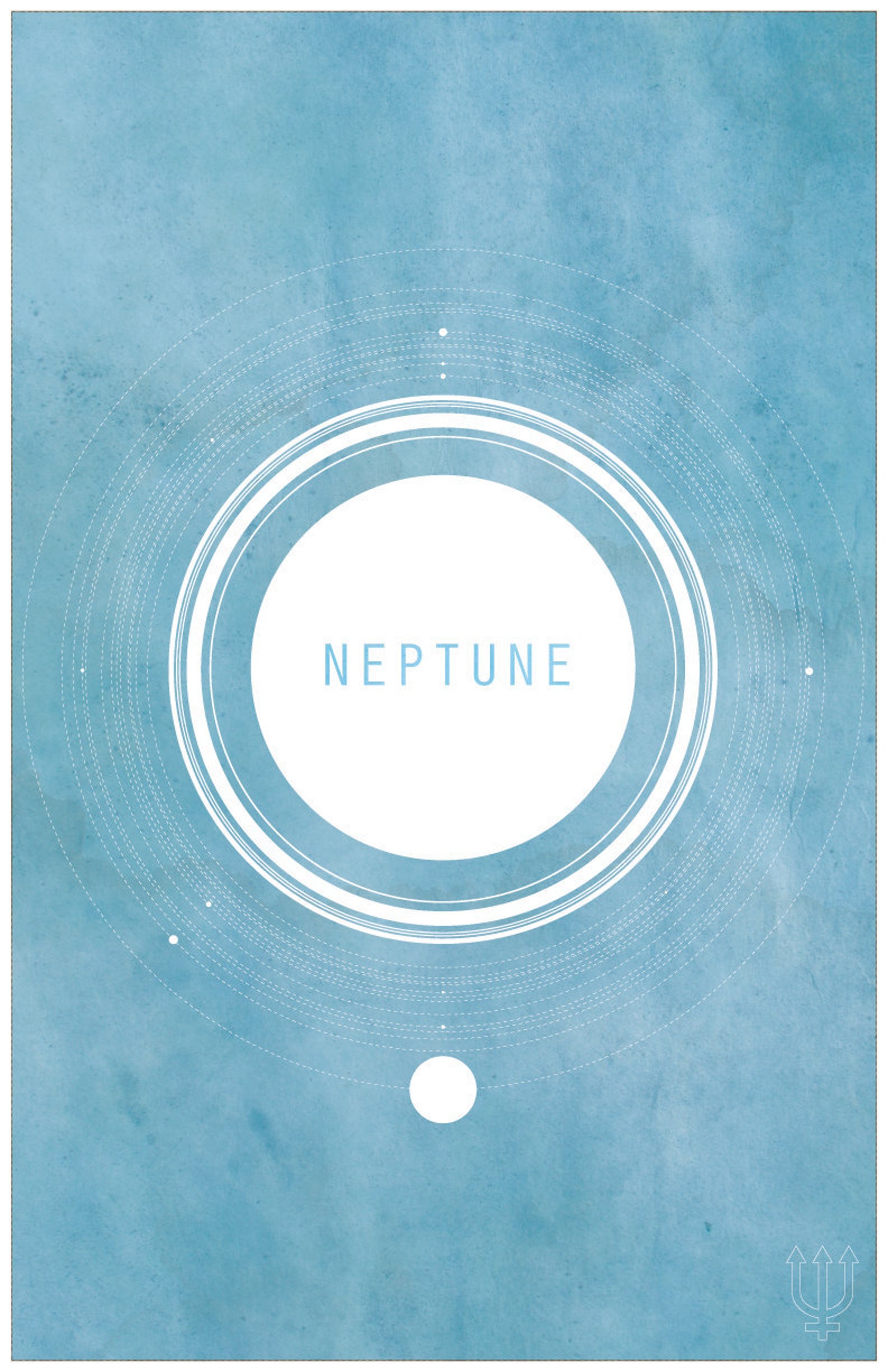 Neptune and Its Moons // Vintage Planetary Science Print // | Etsy