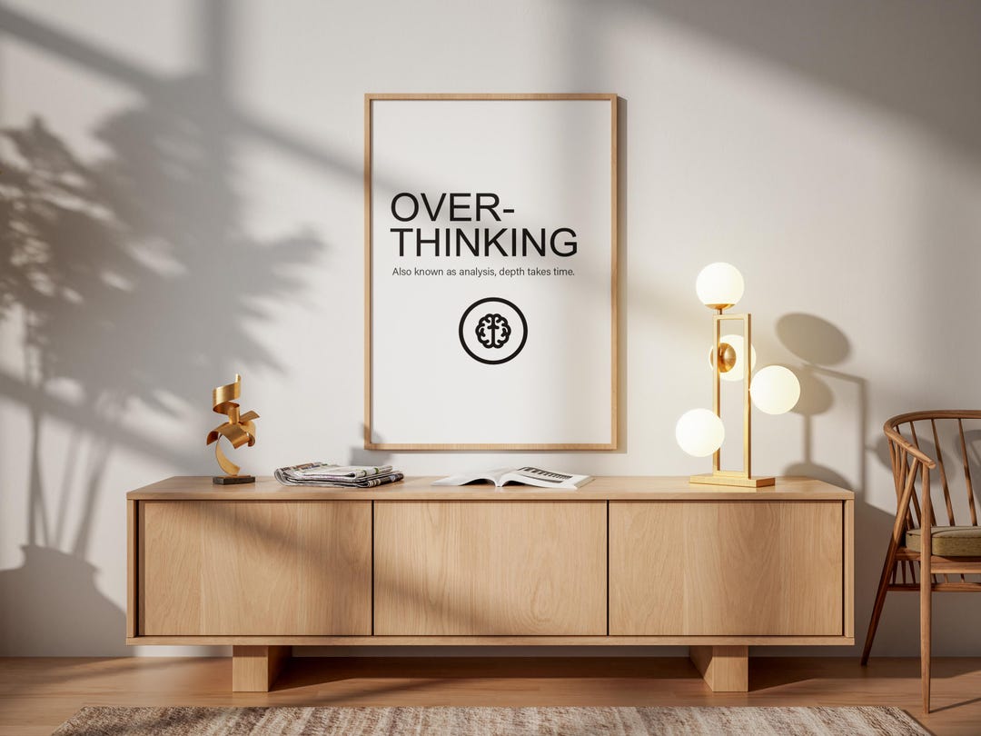 Overlydesigned Posters Overthinking Analysis Poster | Minimalist Typography Print (archival ...