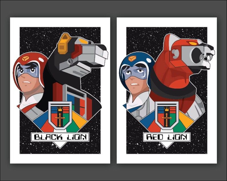 Complete Voltron Pilot and Lion Print Collection // 10% off 5 | Etsy