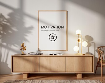 Minimalist Motivation Poster | Systems Over Hype Wall Art (Archival Paper)