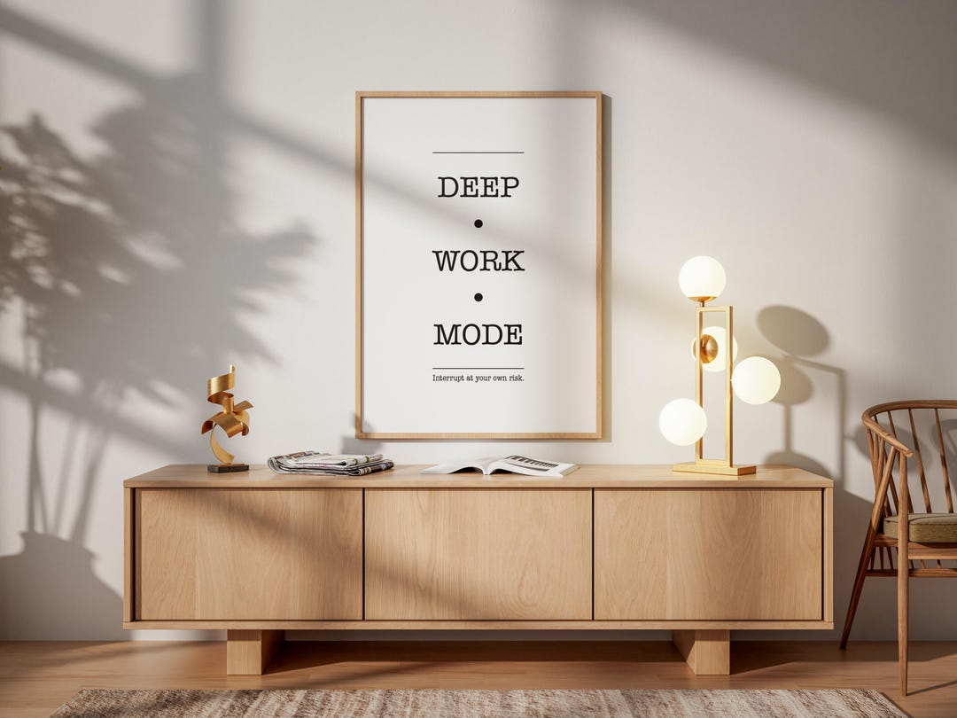 Deep Work Mode Poster | Minimalist Office Wall Art (archival Print) - Etsy