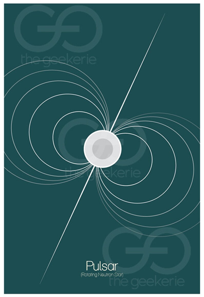 Pulsar Astronomy and Space Inspired Cosmic Phenomenon Series Minimalist Stellar Icon Poster
