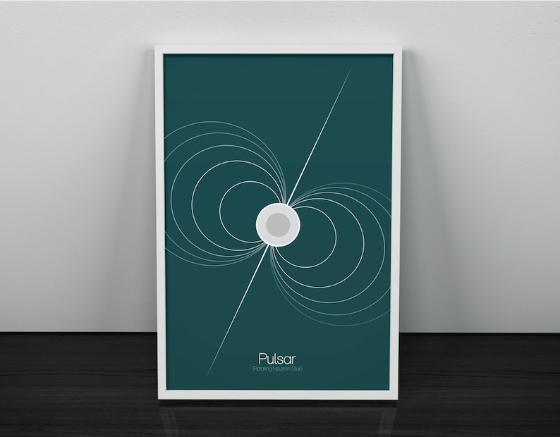Pulsar Astronomy and Space Inspired Cosmic Phenomenon Series Minimalist Stellar Icon Poster