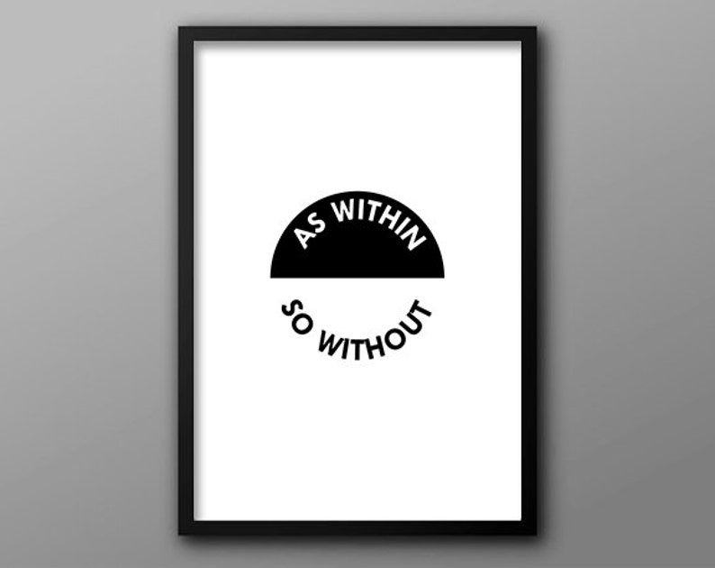 As Within So Without Minimalist Typographic Quote Poster ...