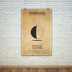 Vintage Fringe Science Warning Poster // Parallel Universe Inspired Wall Art for the Budding Mad Scientist