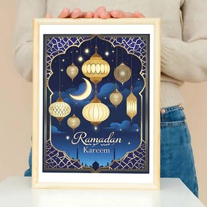 Ramadan Kareem Tapete | Nachthimmel-Thema | Himmlische Wandkunst | Ramadan Dekoration | Eid Feier | Geschenk zum Eid
