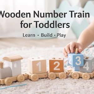 Wooden Number Train for Toddlers | Montessori Counting Toy | Gift for 3-5 Year Old | Stacking & Fine Motor Skills | Early Learning Toy
