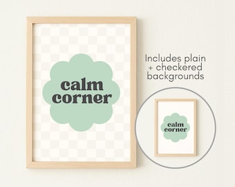 Calm Corner Poster Printable | Classroom Calm Down Sign | Sensory Space Decor | Digital Download