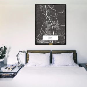 Custom City Map Wall Art – Your Streets Map | Dark Theme Wall Art | Minimal Modern Travel Gift - Custom Street Map - Gift for Her