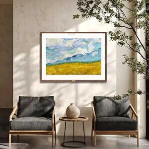 Van Gogh Weizenfeld Landschaft Kunstdruck Gemälde - impressionistische Wanddekoration gerahmt - berühmtes Meisterwerk von Vincent van Gogh