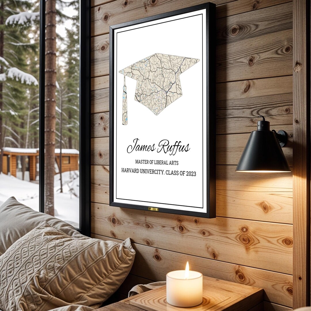 Personalized Graduation Map Print, Custom College Gift, University ...
