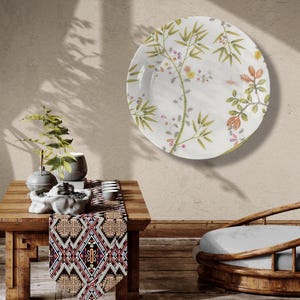 Botanical Garden Decorative Plate | Floral Print Wall Art Plate | Nature-Inspired Ceramic Plate | Modern Rustic Home Decor Gift for Her